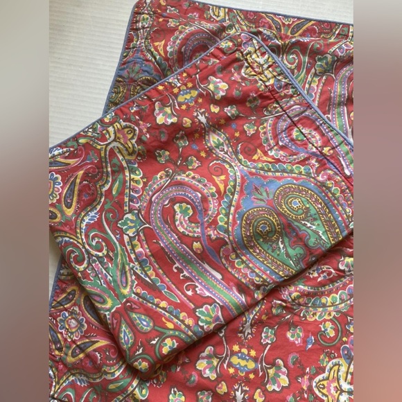 Ralph Lauren Other - Lauren Ralph Lauren Pillow Shams Set of 2 Red Paisley Standard 25/20”